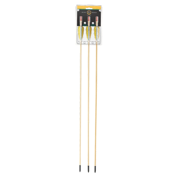 EK Archery 'Natural Feather' Wooden Arrows 28" - 3 Pack 3 EK Archery 'Natural Feather' Wooden Arrows 28" - 3 Pack