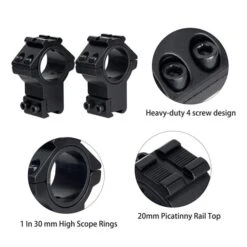 Rifleworks 30mm / 1" 11mm Dovetail Airgun Rings W/ Top Rail -Arrow Point Shop M2982