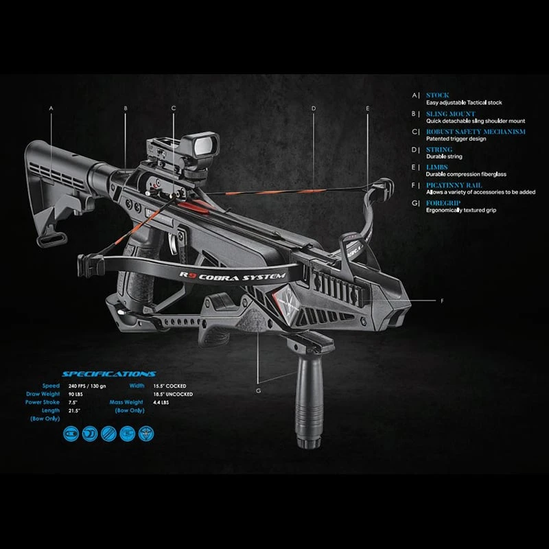 EK Archery Cobra R9 Recurve Crossbow - 90lbs - Deluxe 3 EK Archery Cobra R9 Recurve Crossbow - 90lbs - Deluxe