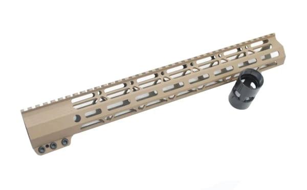 Tan M-Lok Clamping Free Float Handguard 12 Inch 3 Tan M-Lok Clamping Free Float Handguard 12 Inch