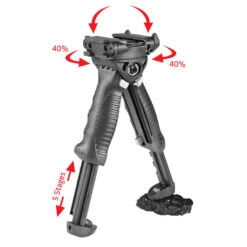 FAB Defense T-POD Generation 2 Rotating Tactical Foregrip & Bipod -Arrow Point Shop t pod g2 3d back open black rock arrows